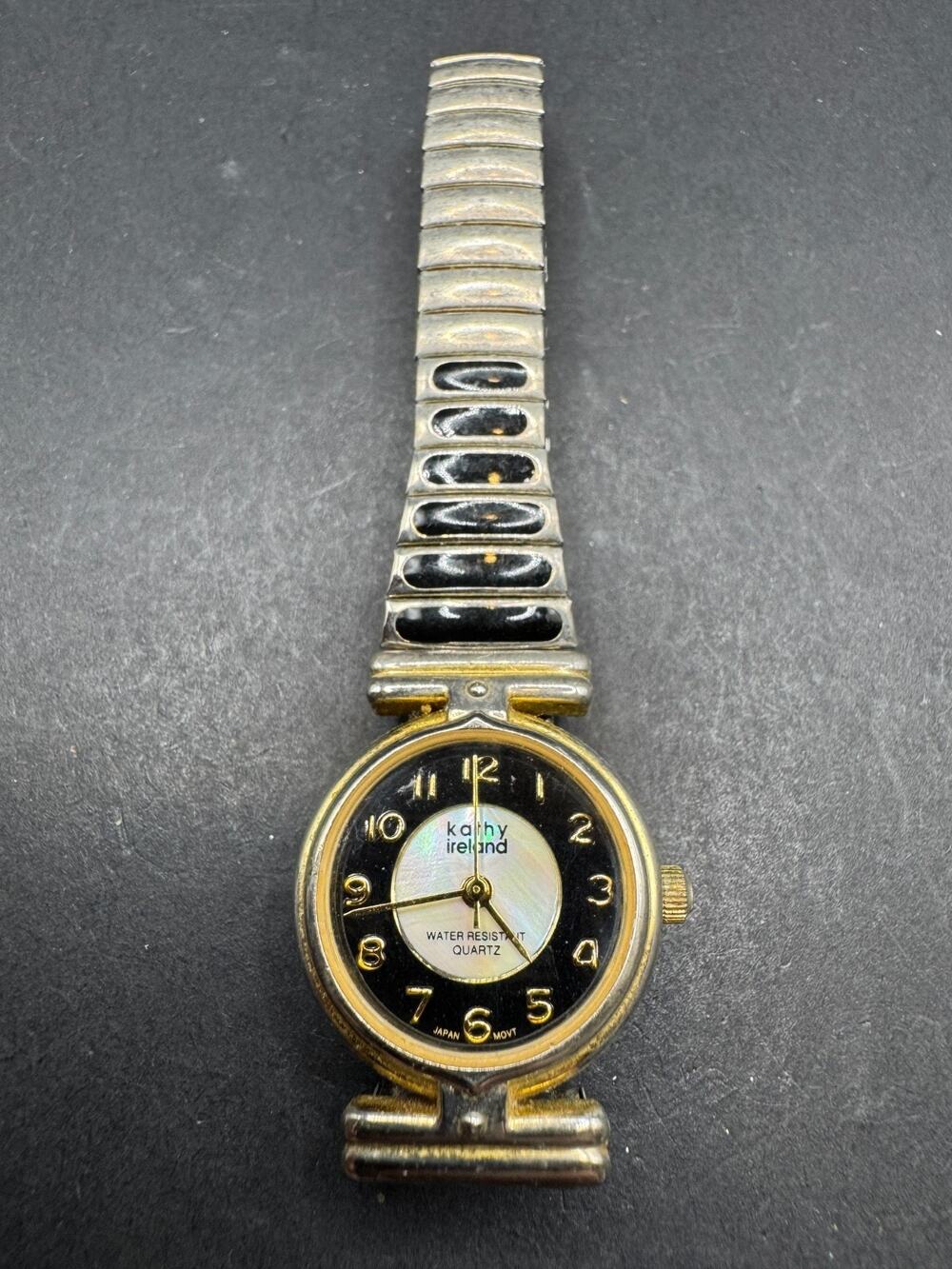 Kathy Ireland Analog Wristwatch with Quartz Water Resistant MOP Dial Silver Tone